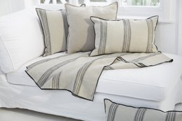 Obrus / krata - len - 200cm x148cm - w paski
