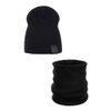 Komplet wiosenny czapka i komin RIB - bawełna - BLACK