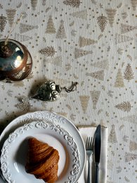 Lichte kersttafelloper, verschillende maten | Gouden Bos