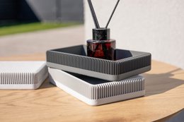 Sleek Rectangular Cool Tone Trays - Modern Ribbed Design, Perfect for Desk, Entryway, Coffee Table, or Home Organization Needs