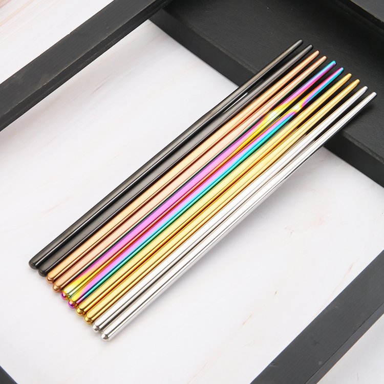 Pair of Reusable Chopsticks - Stainless steel - 5 colors available