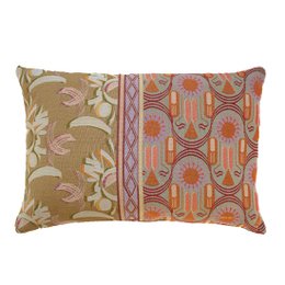 NIN-NIT Cojín Nouveau de Fleurs | 100% algodón tejido | decorativo con estampado de flores y hojas de la naturaleza | rosa | beige | lila | verde | gris | naranja | marrón| multicolores | 40x60cm