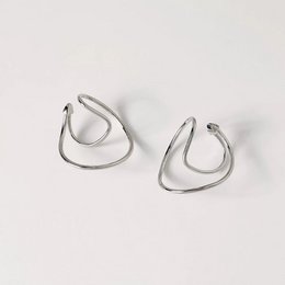 Ear Cuff con linea fluida geometrica 3D: un paio