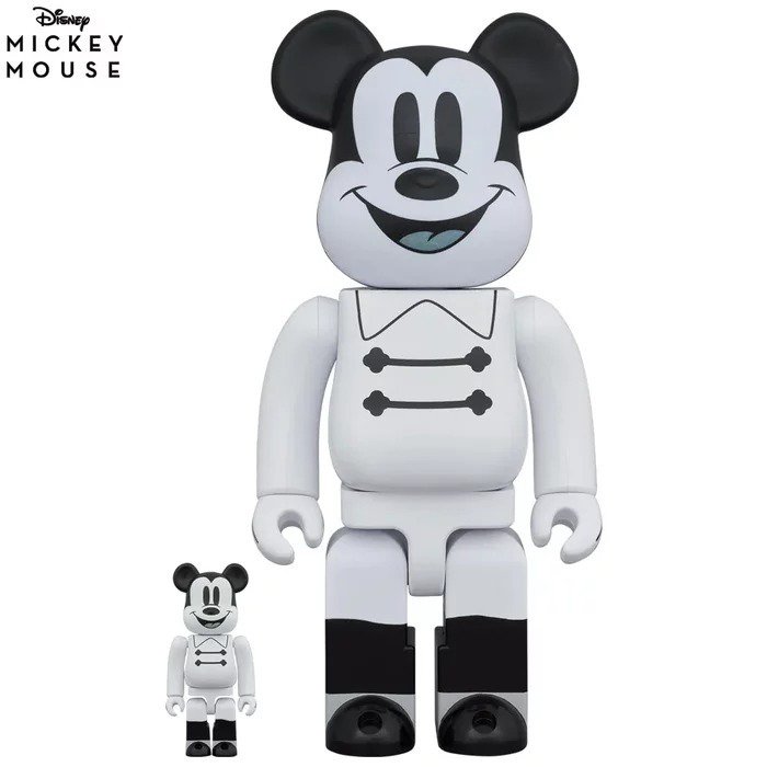 Set 400% e 100% Bearbrick - Topolino (Notte)