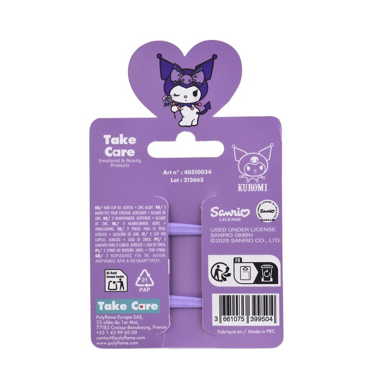 Kuromi Lot de 2 Barettes Clip