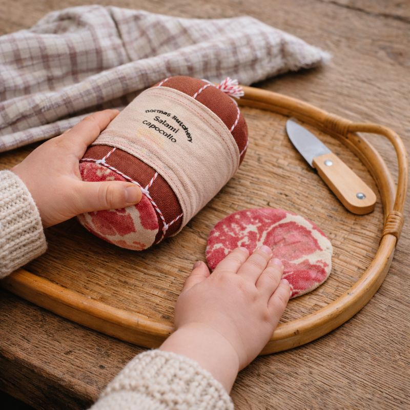 Capocollo Salami Legetøj – 1 stk med skive