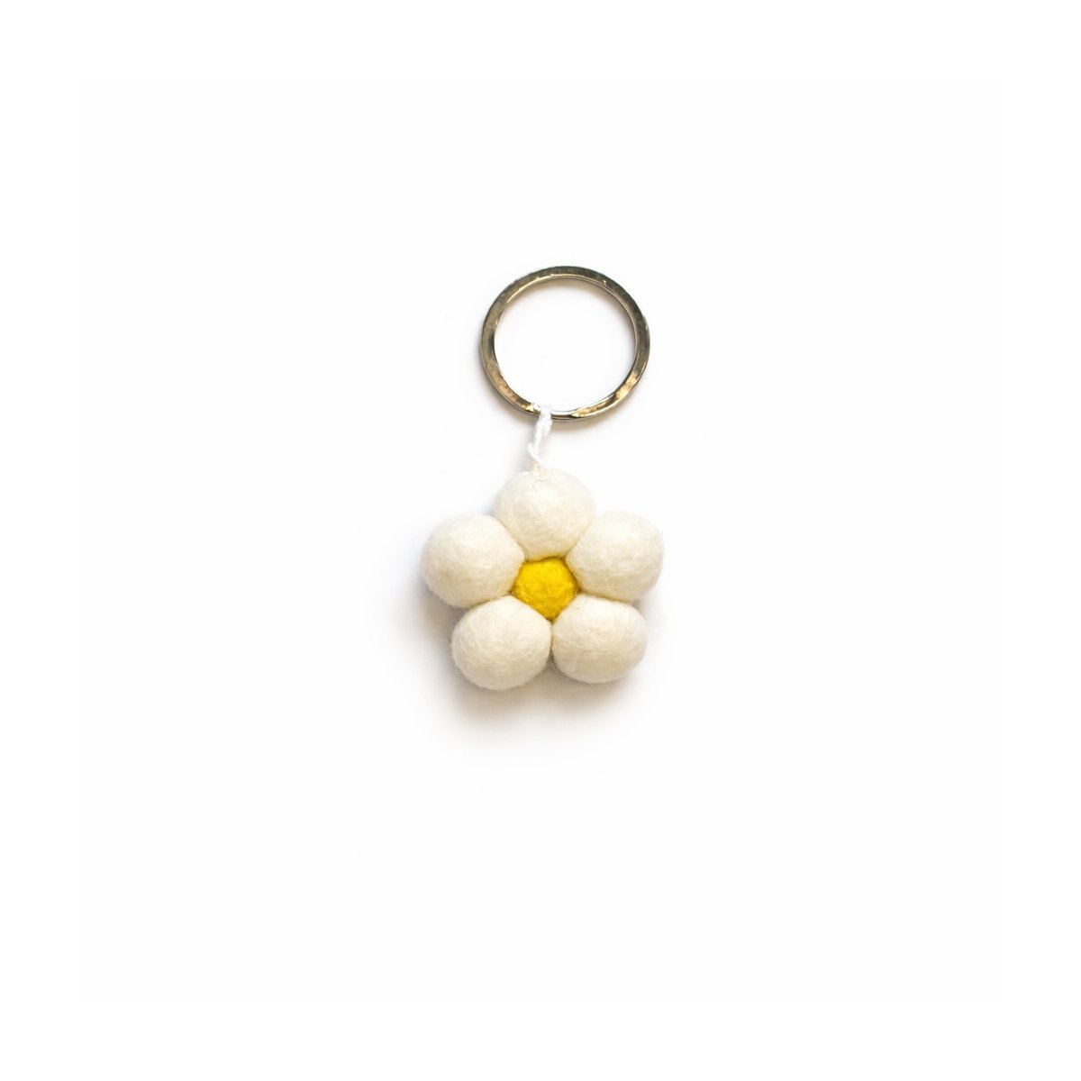 Keyring flower white