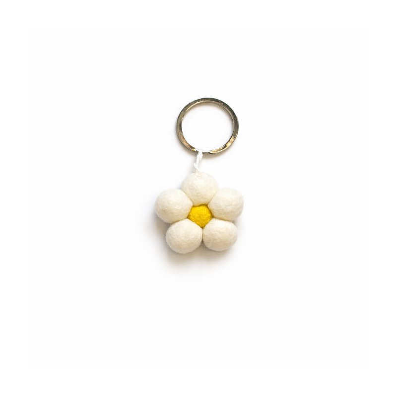 Keyring flower white