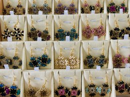 Oorbellen Duo Beads Donkerblauw