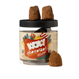 Pot cadeau de truffes de Noël végétaliennes 130g | Chocolat des Fêtes sans produits laitiers