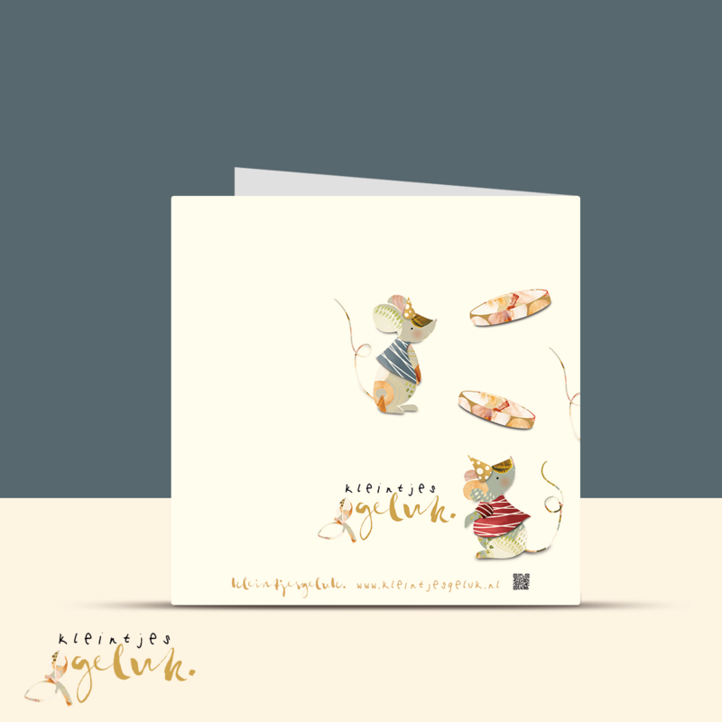 Rusk y ratones tarjeta de felicitación doble