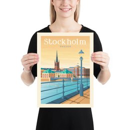 Vintage Stockholm Poster | Premium Poster Stadt Stockholm Schweden