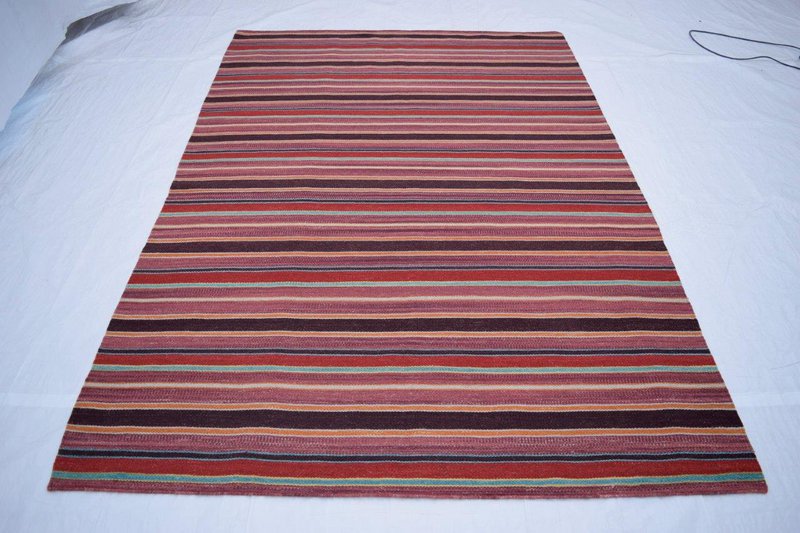 Hazan Kelim Stripes-H lilla turkis