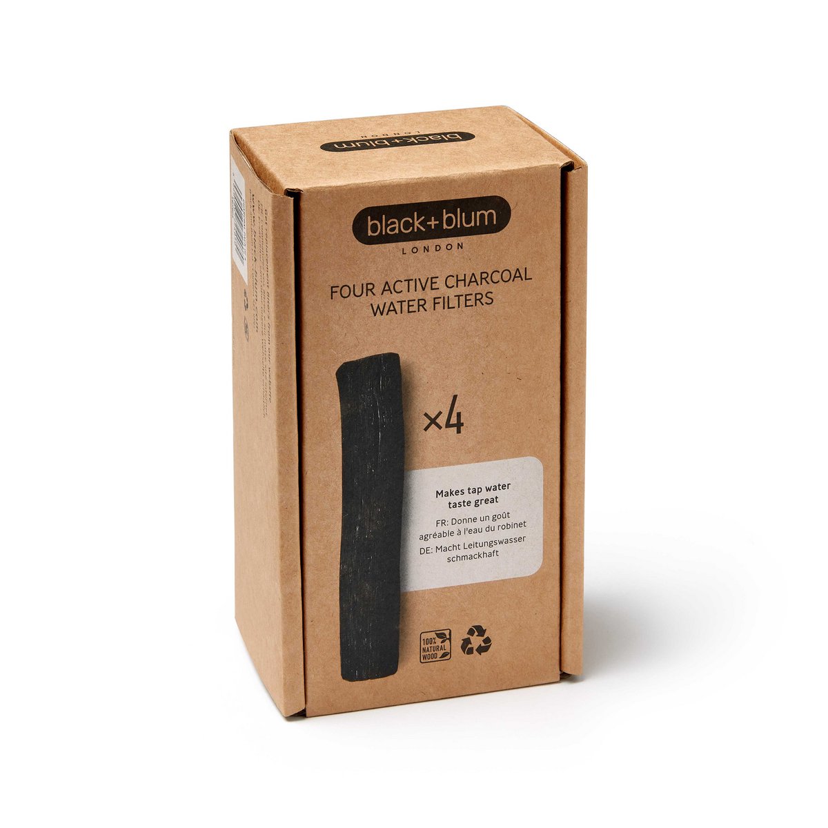 ZWART + BLUM Binchotan Actieve Kool | Waterfiltersticks | Set van 4