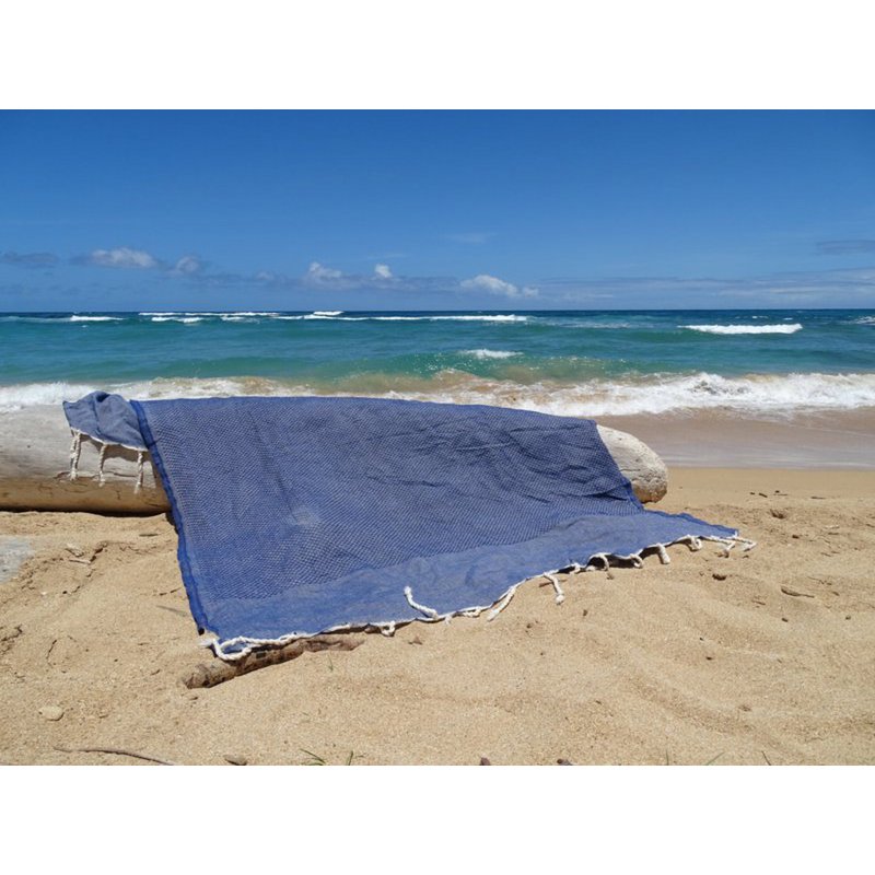 Hamamtuch Fouta Waffle - Dunkelblau - 100x200cm