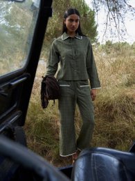 Chemise Betty à carreaux vert et blanc