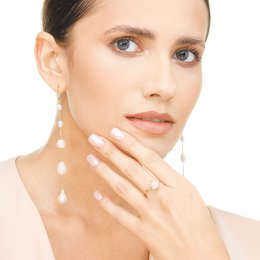 Pendientes Perlas Barrocas, oro amarillo de 14 quilates