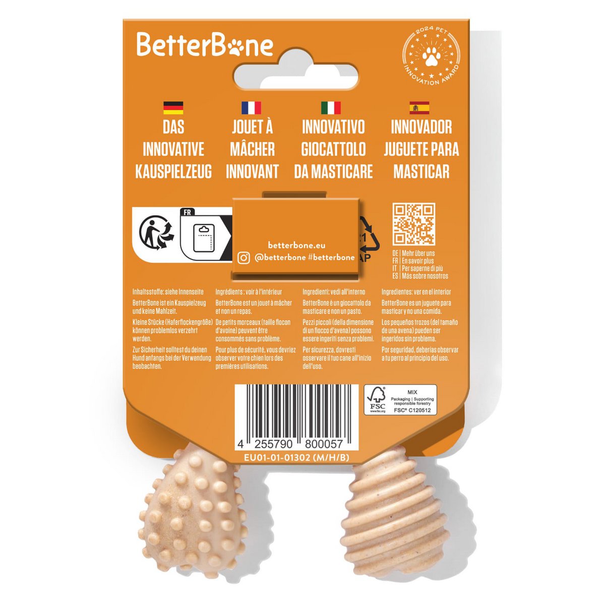 Betterbone honden kauwen botten - mini -hard rundvlees (zonder nylon, CO2 neutraal gemaakt in Europa)