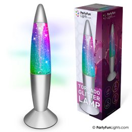 Glitter Tornado Lampe - farveskiftende - LED - batterier