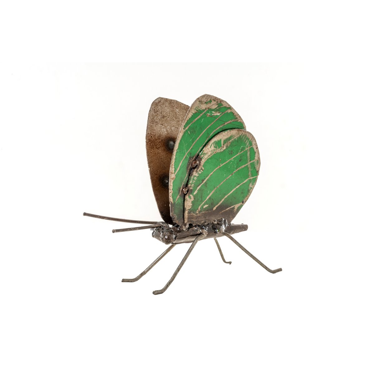 ZIMBA-ARTS PAPILLON VERT MÉTAL DEBOUT