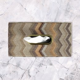 Tissue box zigzag brun grå mønster facial tissue box