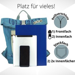 Sunsa Rucksack. Vegan Backpack aus Canvas ( Segeltuch). Große Freizeit Cityrucksack. Daypack Tasche für Damen. A4 geignet.