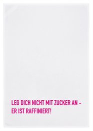 Theedoek wit, verfijning in roze
