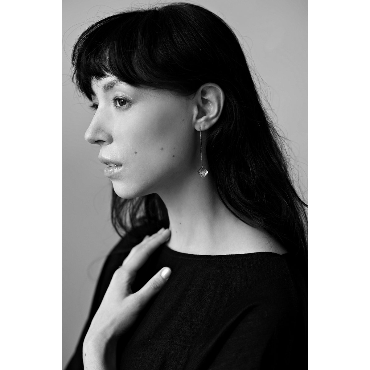 MATERIKA Kettenohrringe eckig