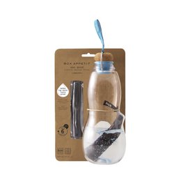 Eau Good – Blaue Wasserflasche + Binchotan-Kohlefiltersystem 800 ml