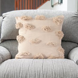 Fodera per cuscino | Pompon trapuntato 100% cotone | 45x45 cm