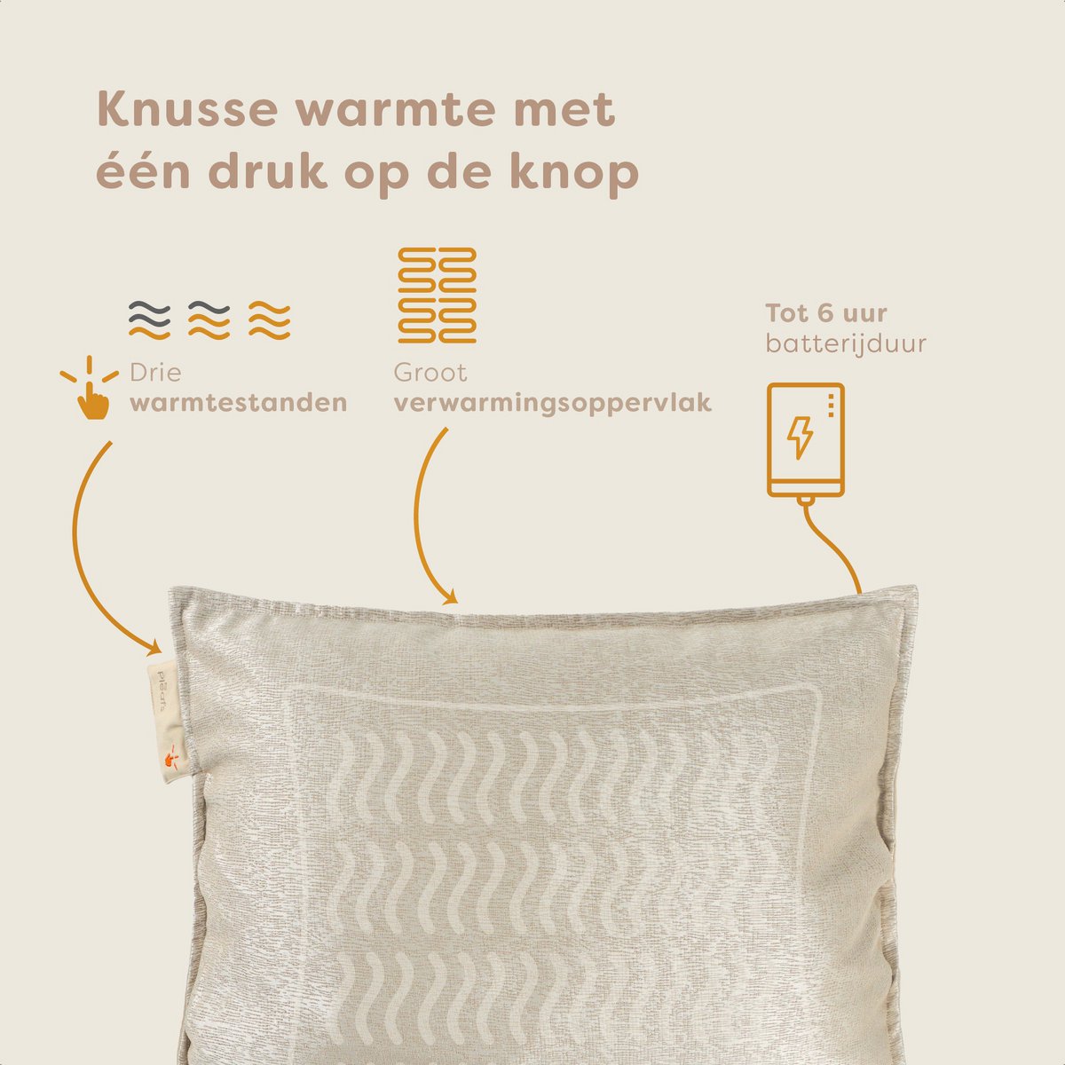 Pleafs® Warmtekussen Boho 45x60cm Dark Vanilla
