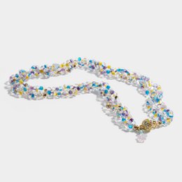 Collier de perles de cristal tchèque avec fermeture magnétique plaquée or, collier incontournable