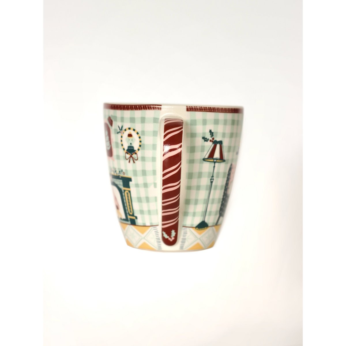 Stoneware Mug - Pastel Checks Interior, 300ml