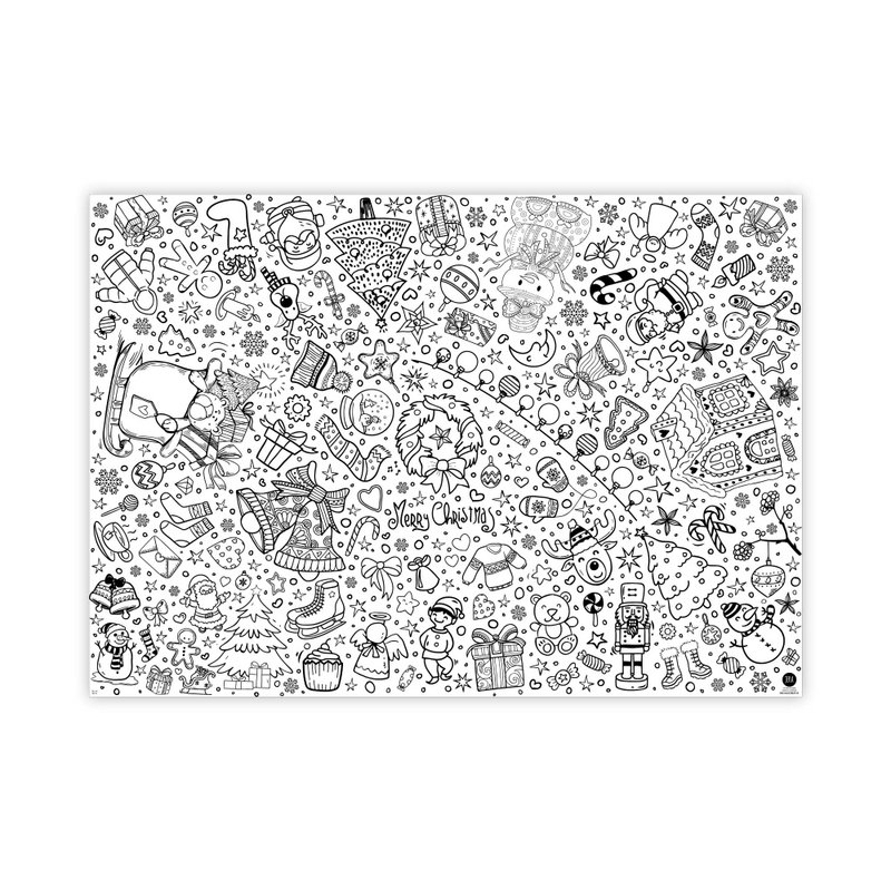 Coloring tablecloth motif Christmas