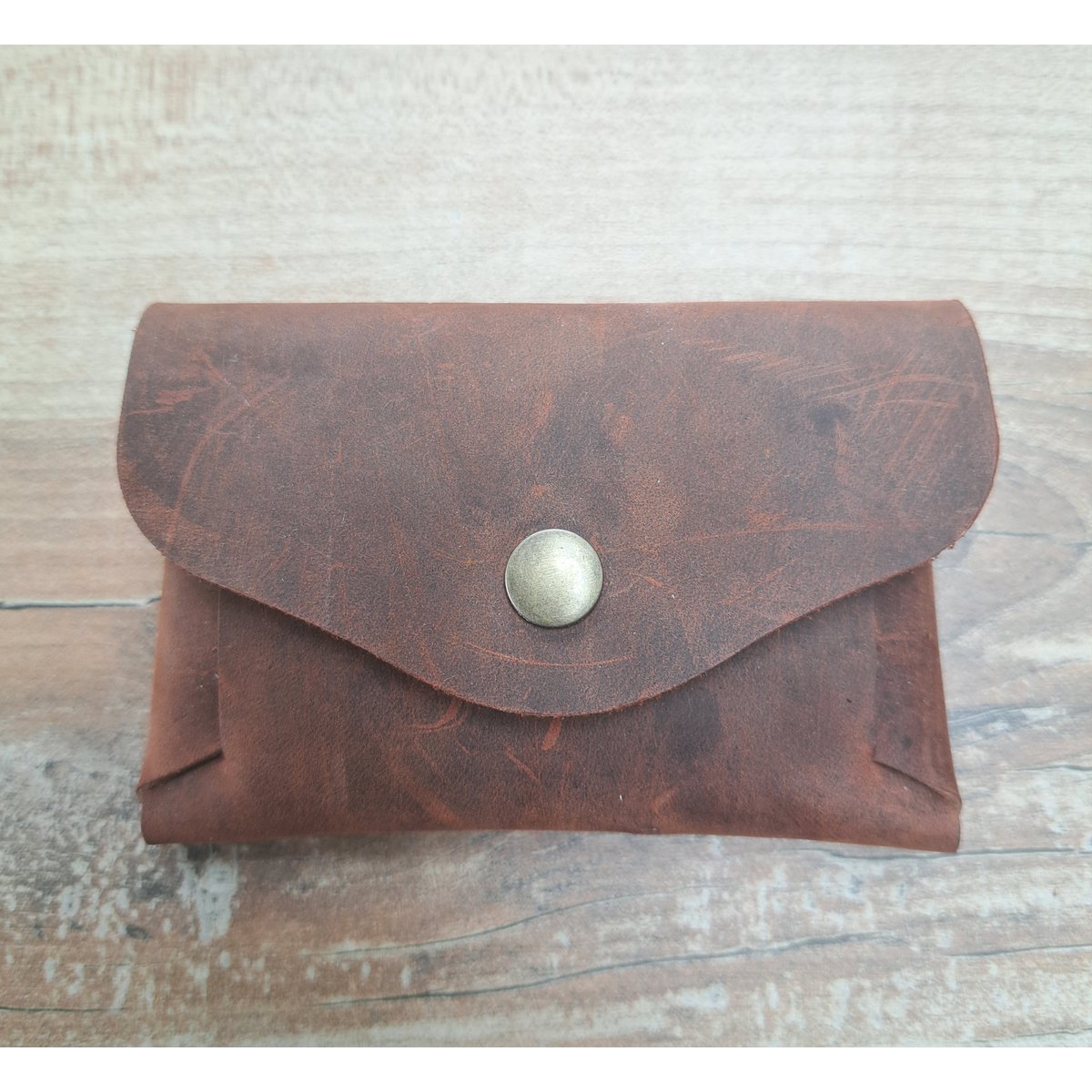 fold wallet - analine leder - handgemaakt - vos