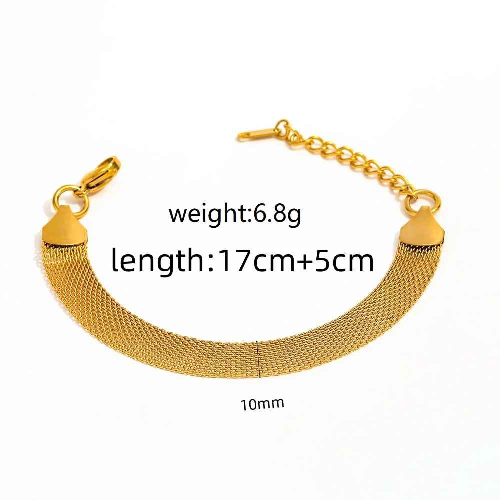 Cezary – Breite goldene Mesh-Halskette