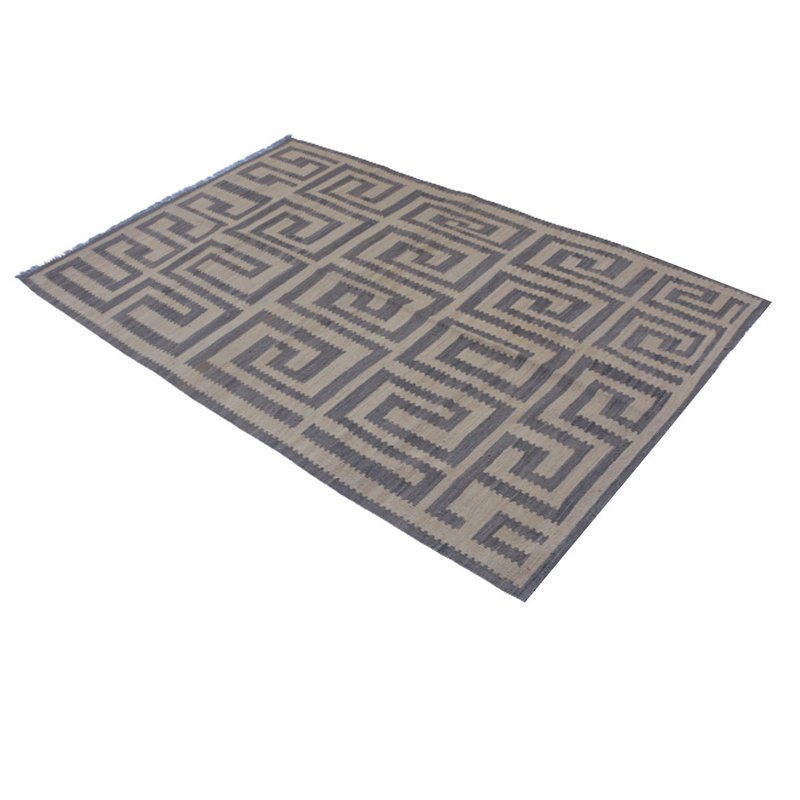 Moderne mørkegrå Kilim tæppe