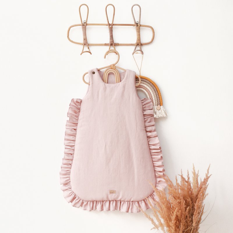 summer linen baby sleeping bag with frills, baby sleeping sack with frills 1 TOG, 1.5 TOG, 2.5 TOG