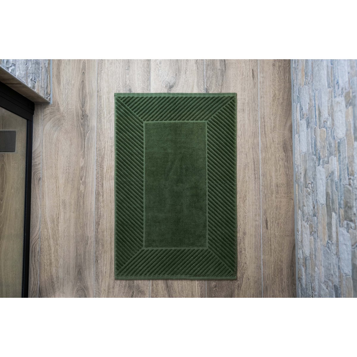 Badmat 50 x 80 cm, 1200 gr./m², Velours, Olijfgroen