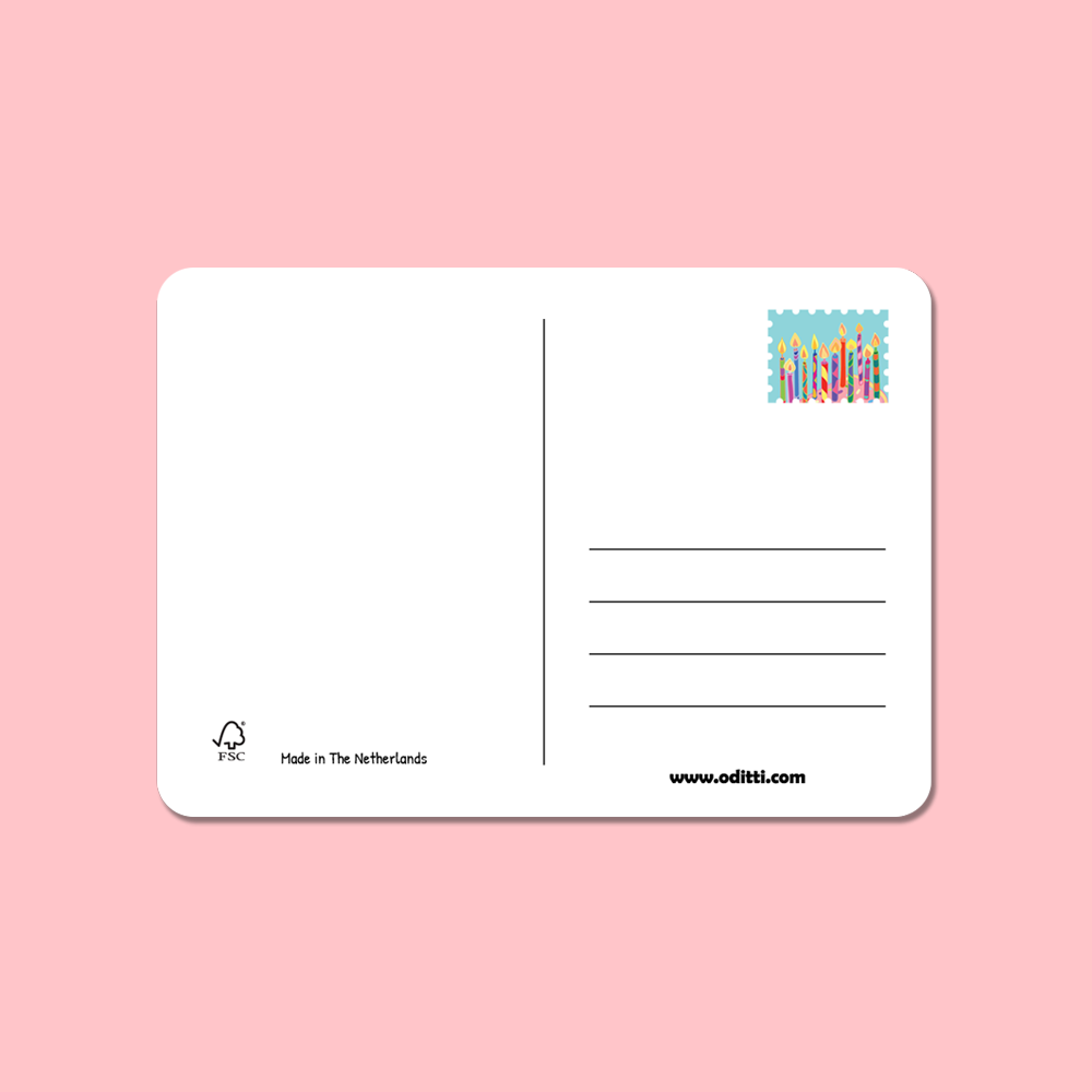 Colorful Candles Birthday Postcard