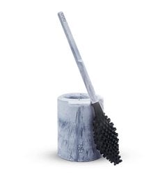 Grey eco-friendly toilet brush made from bio-sourced and recycled materials.