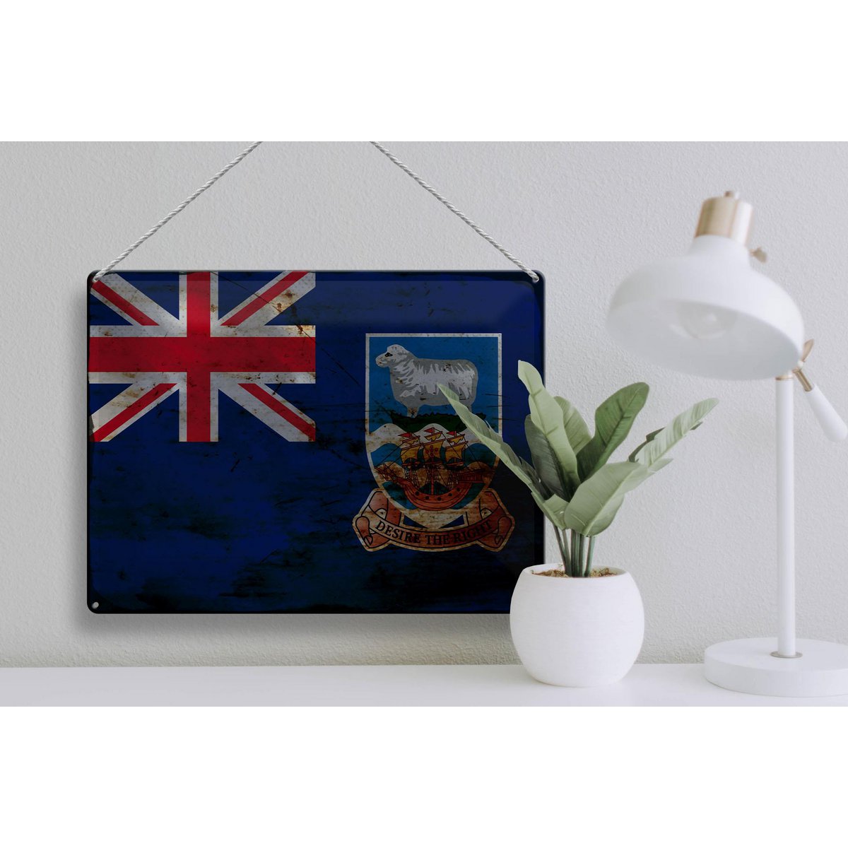 Tin Sign Flag Falkland Islands 40x30cm Flag Rust
