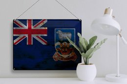 Tin Sign Flag Falkland Islands 40x30cm Flag Rust