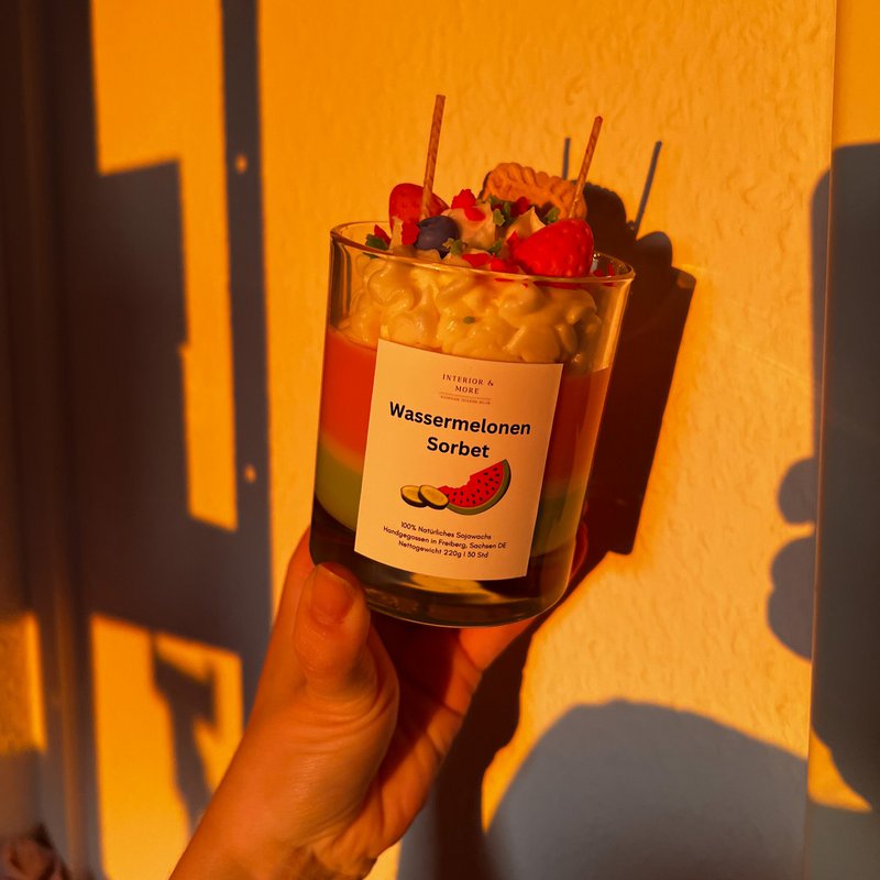 Sorbetto di anguria a candela da dessert