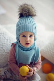 Bonnet col roulé AURELIO pour tout-petit - BLEU