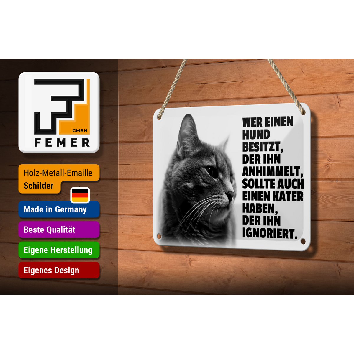 Tin sign saying 18x12cm dog heavens to hangover ignores decoration