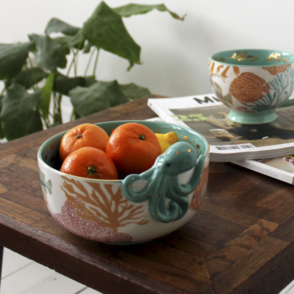 Coral Octopus Bowl