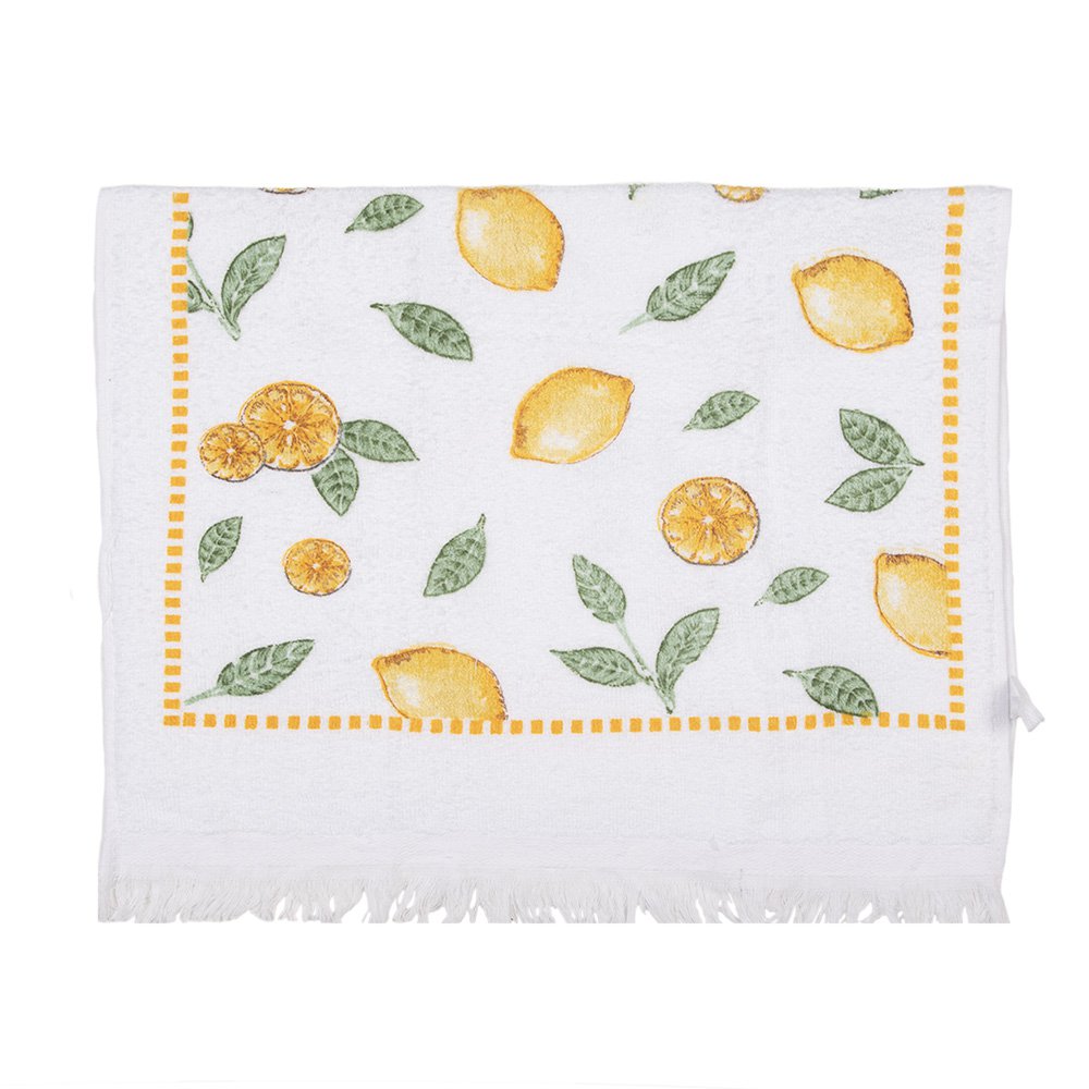 Guest towel 40x66 cm white cotton lemons