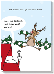 Cartes de Noël folles | nez rouge