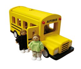 Bus med 3 passagerer - Imitationsspil - 3+ trælegetøj